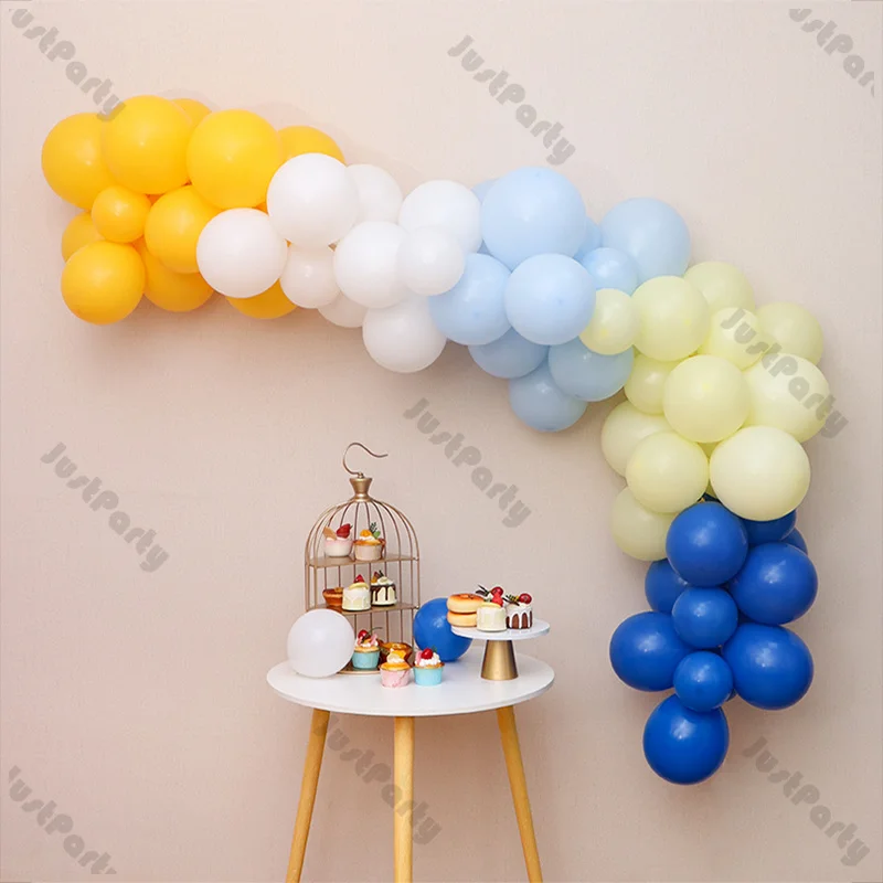 5/10/12/18inch Dark Blue Lemon Yellow Balloon Garland Arch White Balloon Pastel Balloons Wedding Baby Shower Baptism Decorations