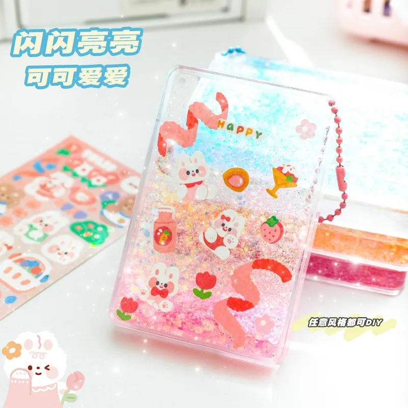 Quicksand Brick Acrylic Creative Quicksand Goo Card Set Cute Handbook Set DIY Goo Card Full Set of Stickers For Girls Gift