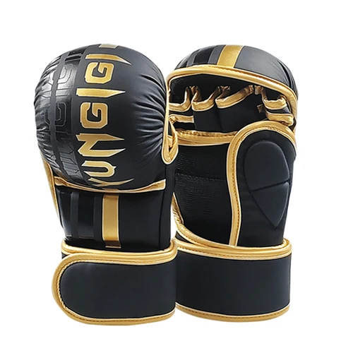 Imagen 2 del producto Guantes de boxeo profesionales MMA de medio dedo, guantes de boxeo de artes marciales de lucha libre Sanda engrosados