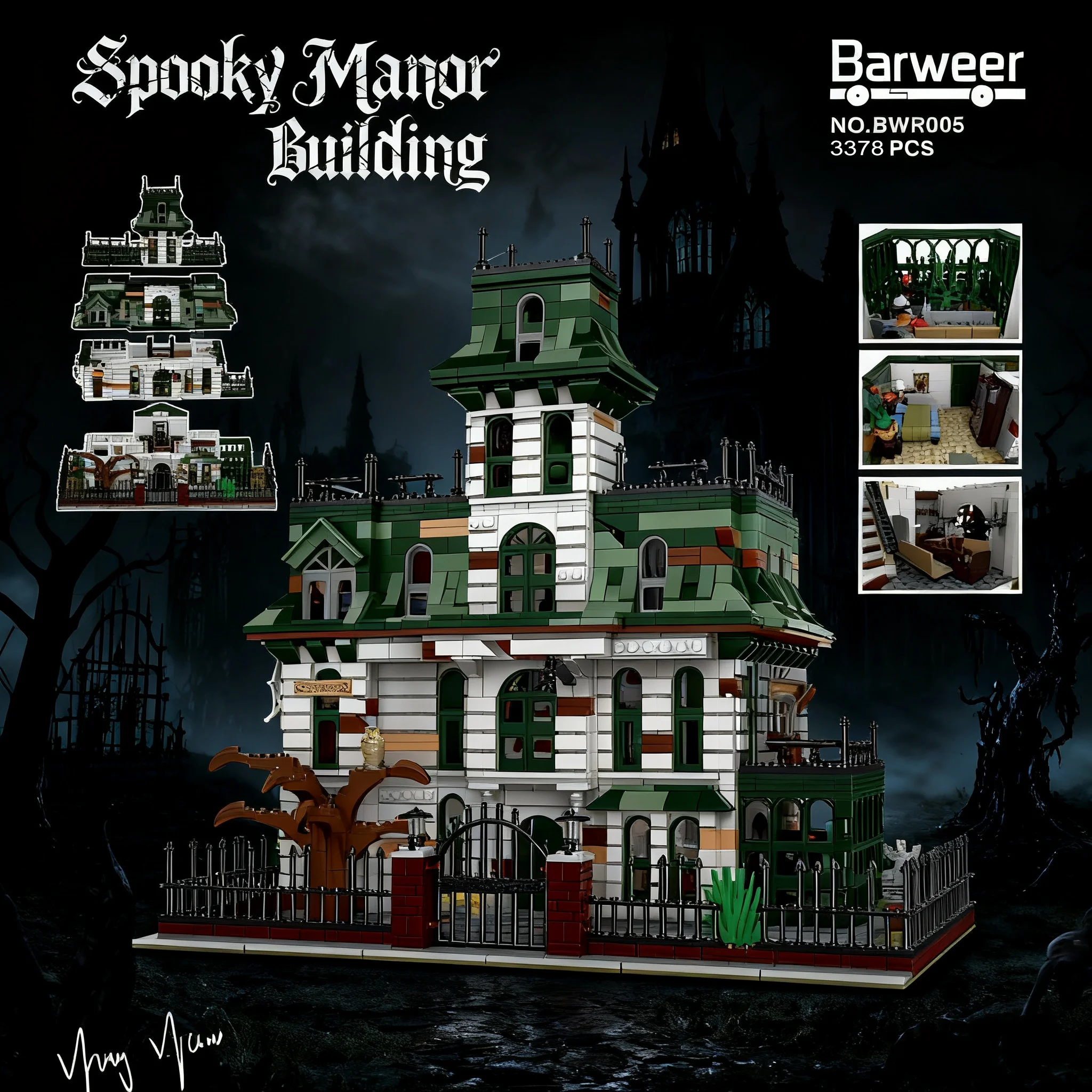 3378PCS MOC Horror Movie Addams House Building Blocks Darkness Villa Modello di architettura modulare Giocattoli fai da te per bambini Regalo di Halloween