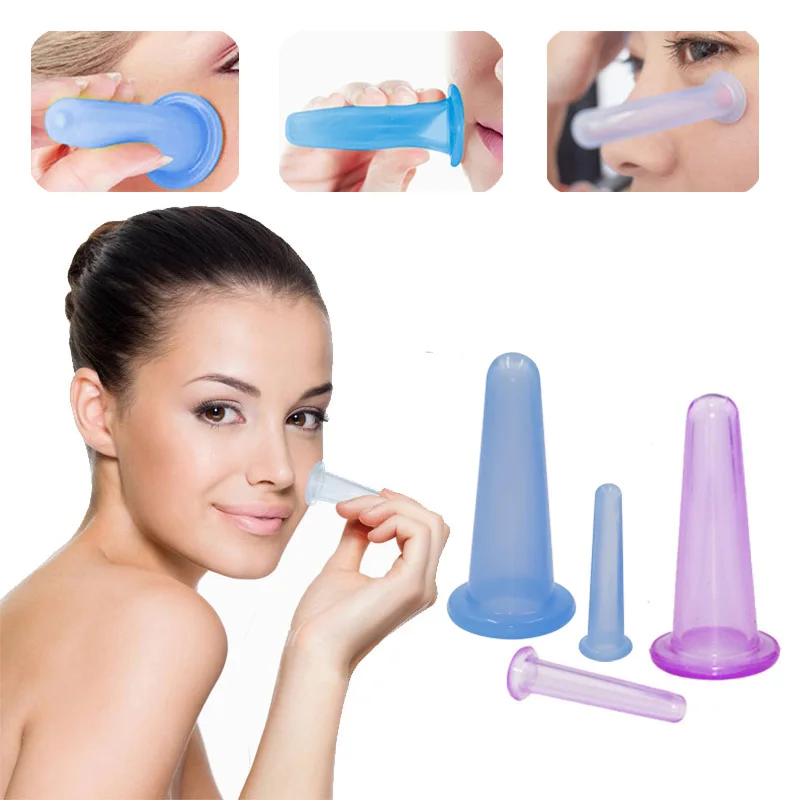 

Силиконовые вакуумные банки для массажа, антицеллюлитные массажные присоски для лица, подтяжка шеи, соскабливание кожи, гуаша, против морщин