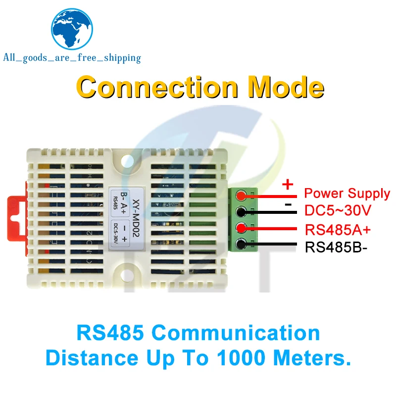 Imagem -06 - Tzt-temperatura e Umidade Transmissor Detection Sensor Module Sensor de Temperatura Modbus Sht20 Analógico Rs485 Signal Xy-md02