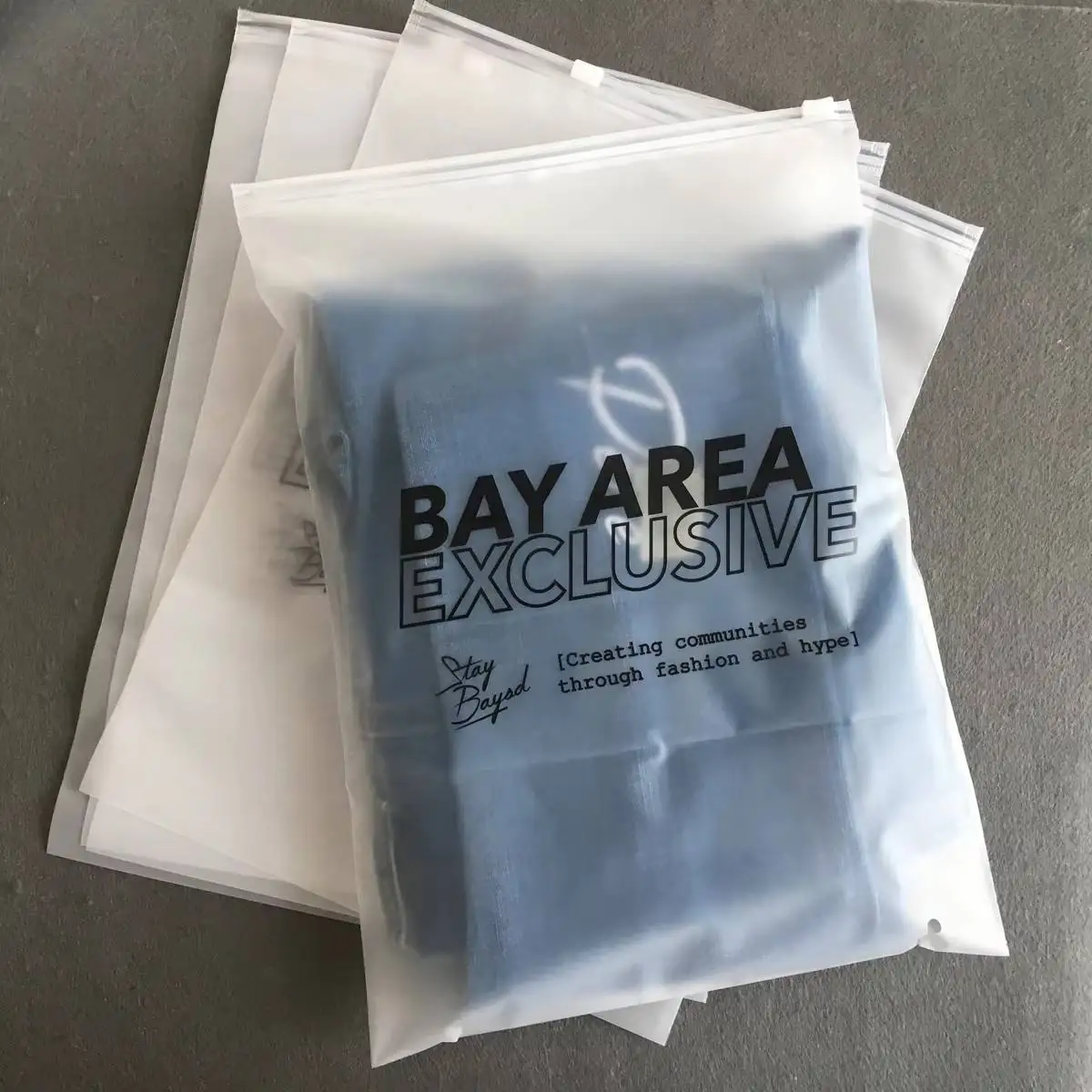 Custom Logo Frosted Matte Clear Plastic Zipper Bag 200Pcs, Waterproof Portable Travel Reusable Clothing Packaging Storage Pouch
