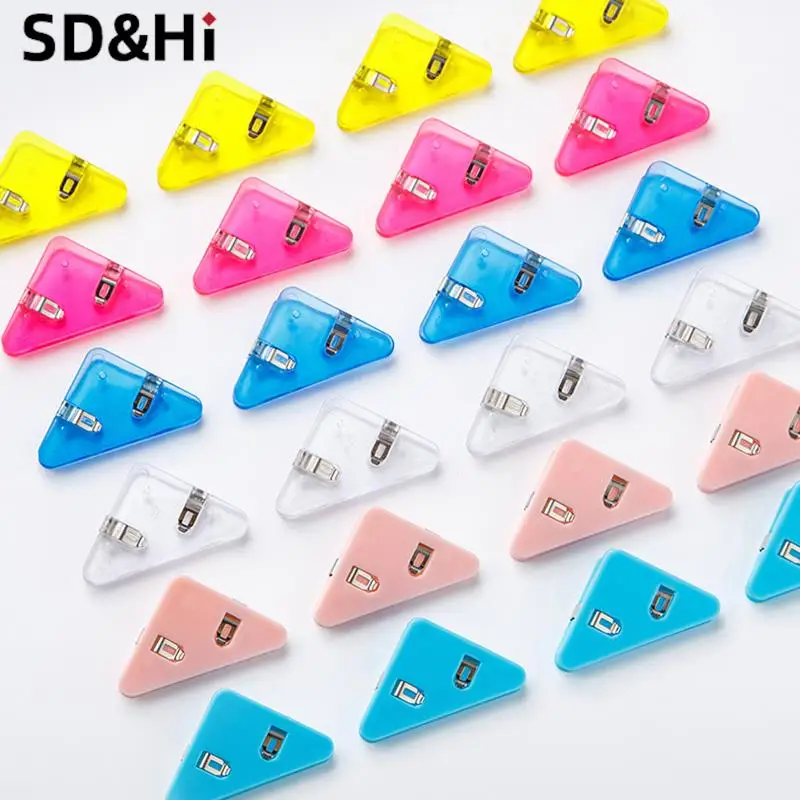 Colorful File Triangle Corner Clips Simple Book Corner Clip Page Holder Paper Clip File Index Photo Clamp Office School