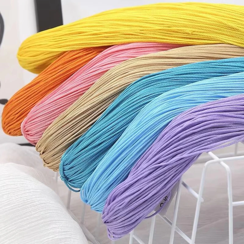 1 ud. 50g Hilo de Seda Hueca para Tejer, Trapillo para Crochet DIY, Hilo de Nylon, Cordón de Macramé Alison Mae Laine 1mm 98m