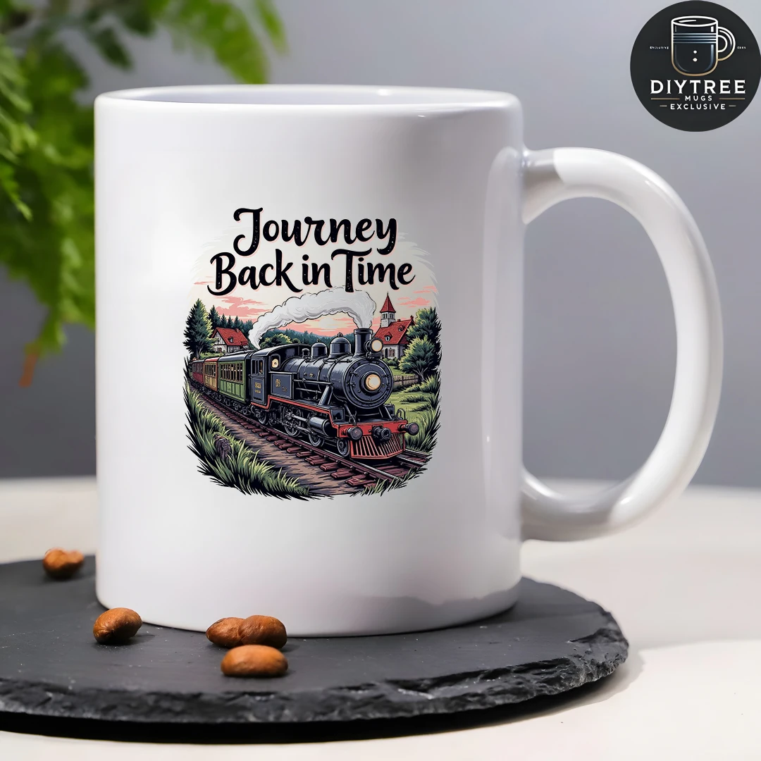 Винтажная кружка с изображением поезда, 11 унций, детская чашка для холодных и горячих напитков, рождественский подарок, семейная офисная чашка
