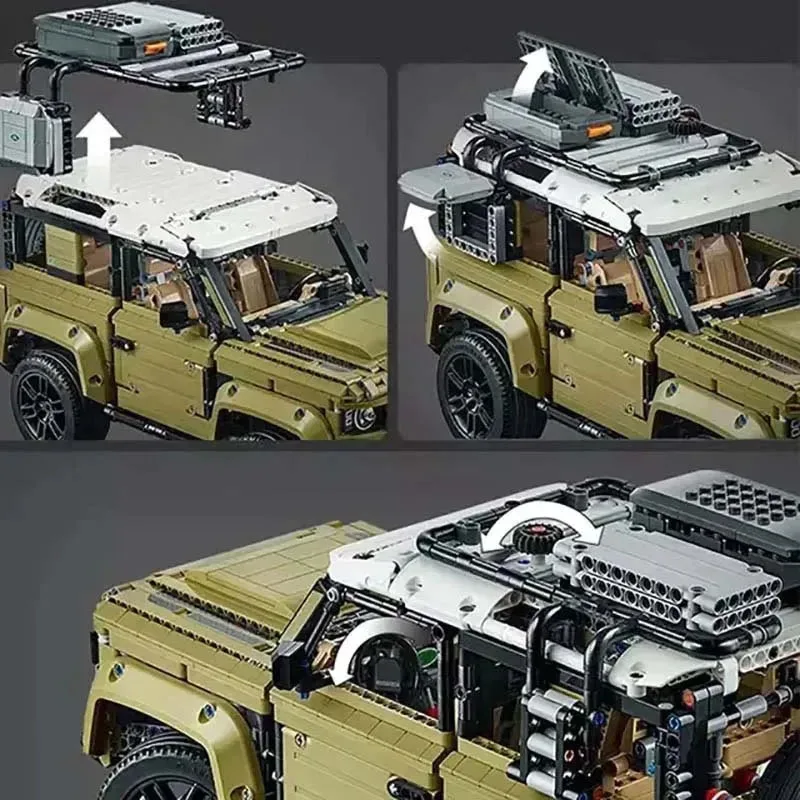 Land Supercar Rover Off-Road Defender Vehicle Building Blocks Bricks Birthday Christmas Girls Car Toys Compatible With42110