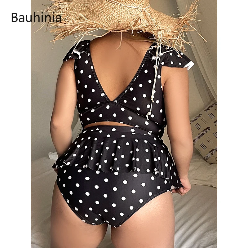 Bauhinia Brazilian Bikini Set Plus Size Female Ruffle Swimwear Sexy Push Up Swimsuit High Waist Bathing Suit Biquini