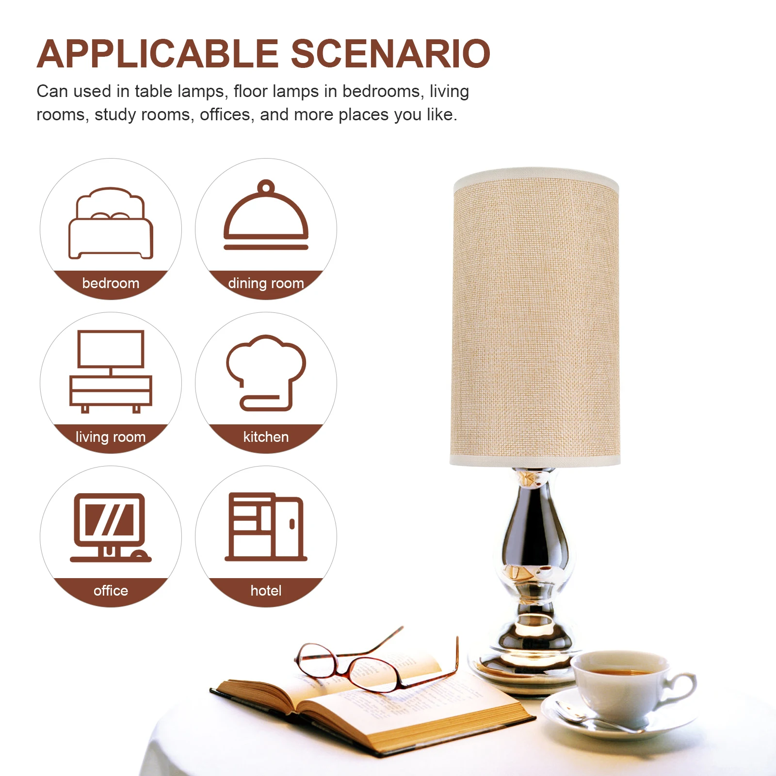 

Fabric Lampshade Cover Pleated Beige Drum Cylinder Small for Nightstand Replacement Mini