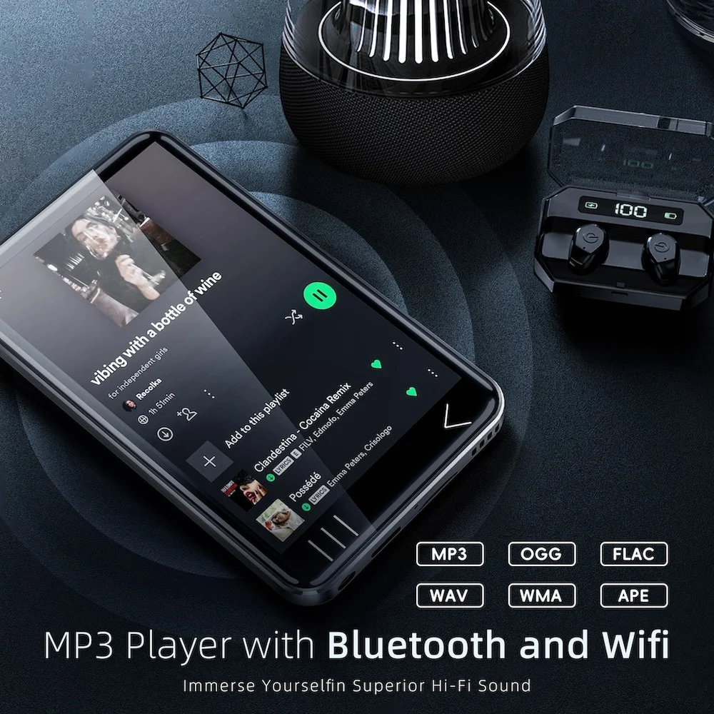 HiFi Walker G7 Android 13 Music Player MP3 Bluetooth and WiFi Lossless Flac Spotify Tidal, 50H Playback, 4-inch Touch Screen