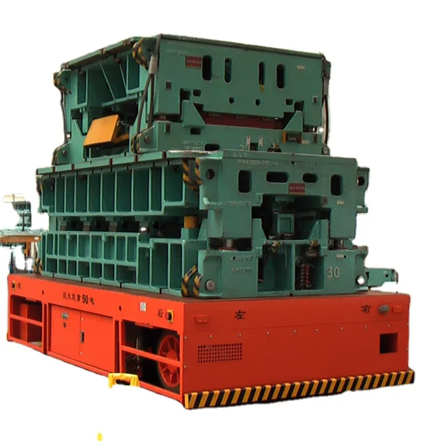 Peralatan Penanganan Material Mengangkat Gerobak Datar Transfer Seluler Listrik 50 Ton