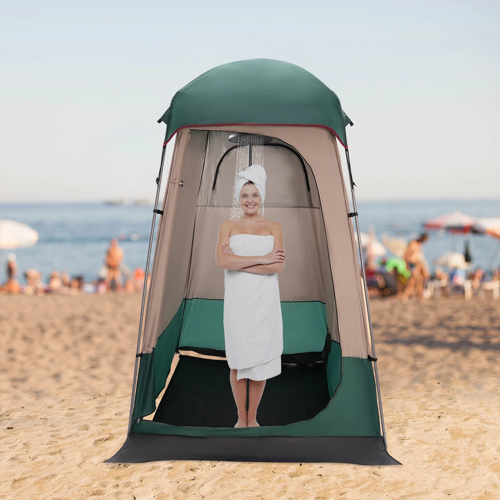 Foldable Outdoor Camping Tent Portable Shower Tent Privacy Changing Room for Seaside Beach Travel Removable Portable Toilet Tent