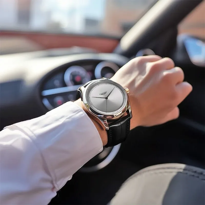 Reloj de pulsera de marca superior para hombre, reloj de negocios de lujo resistente al agua para hombre, reloj de cuarzo, relojes de cuero para hombre, reloj atractivo 2025 nuevo