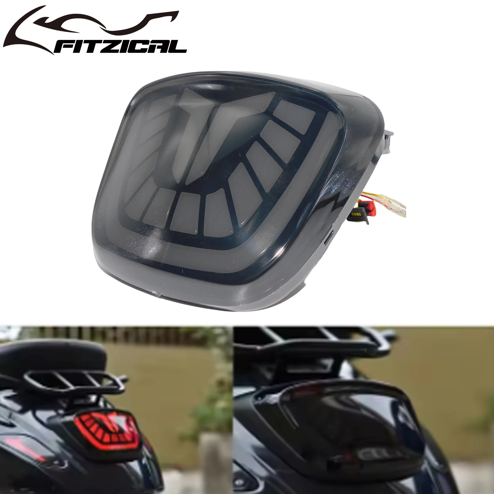 Motorfiets LED achterlicht LED remlicht knipperlicht achterlicht laag profiel achterlicht voor Vespa Primavera Spring Sprint 150 2020-2025 - afbeelding 1