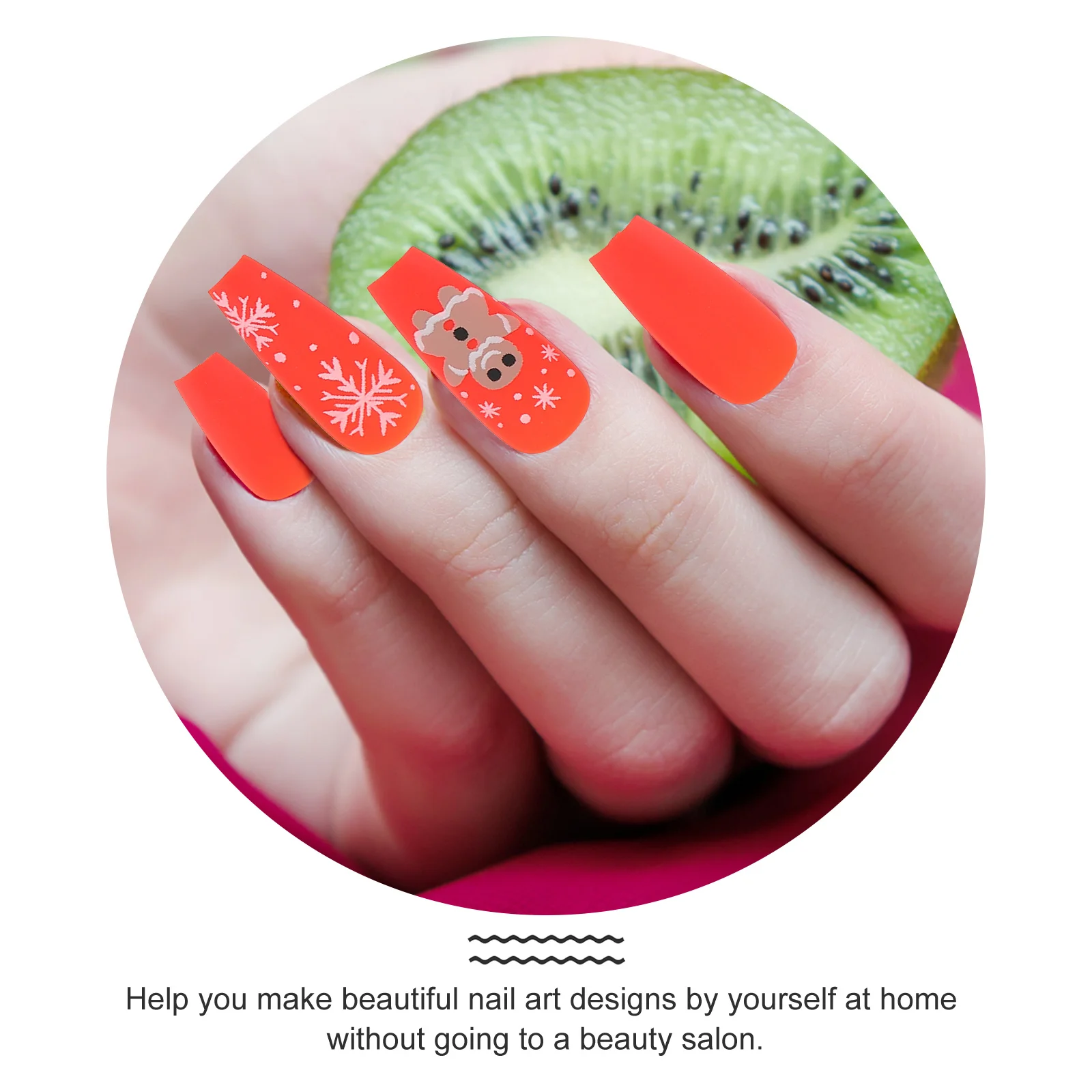 

96 шт. накладные ногти с полным покрытием, пресс для дизайна ногтей, советы для женщин, рождественская тема, сделай сам, маникюр, домашний салон, рождественское украшение