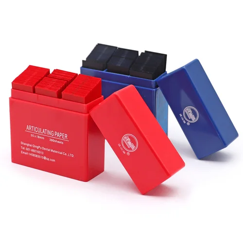 Imagen 1 del producto Papel articulado de laboratorio Dental de 100μm, 300 hojas, pinzas de tira de oclusión roja y azul, herramientas de mordida oclusal de ortodoncia para clínica de dentista