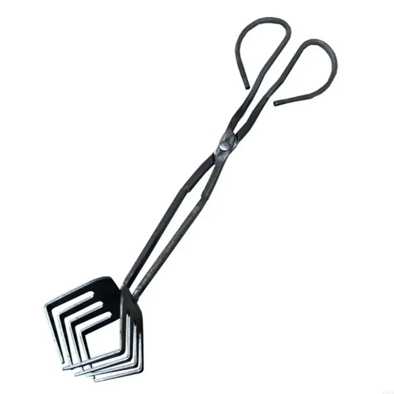 Iron Charcoal Clamp Pit Tongs Metal Clip Tool for Firewood or Coal Handling