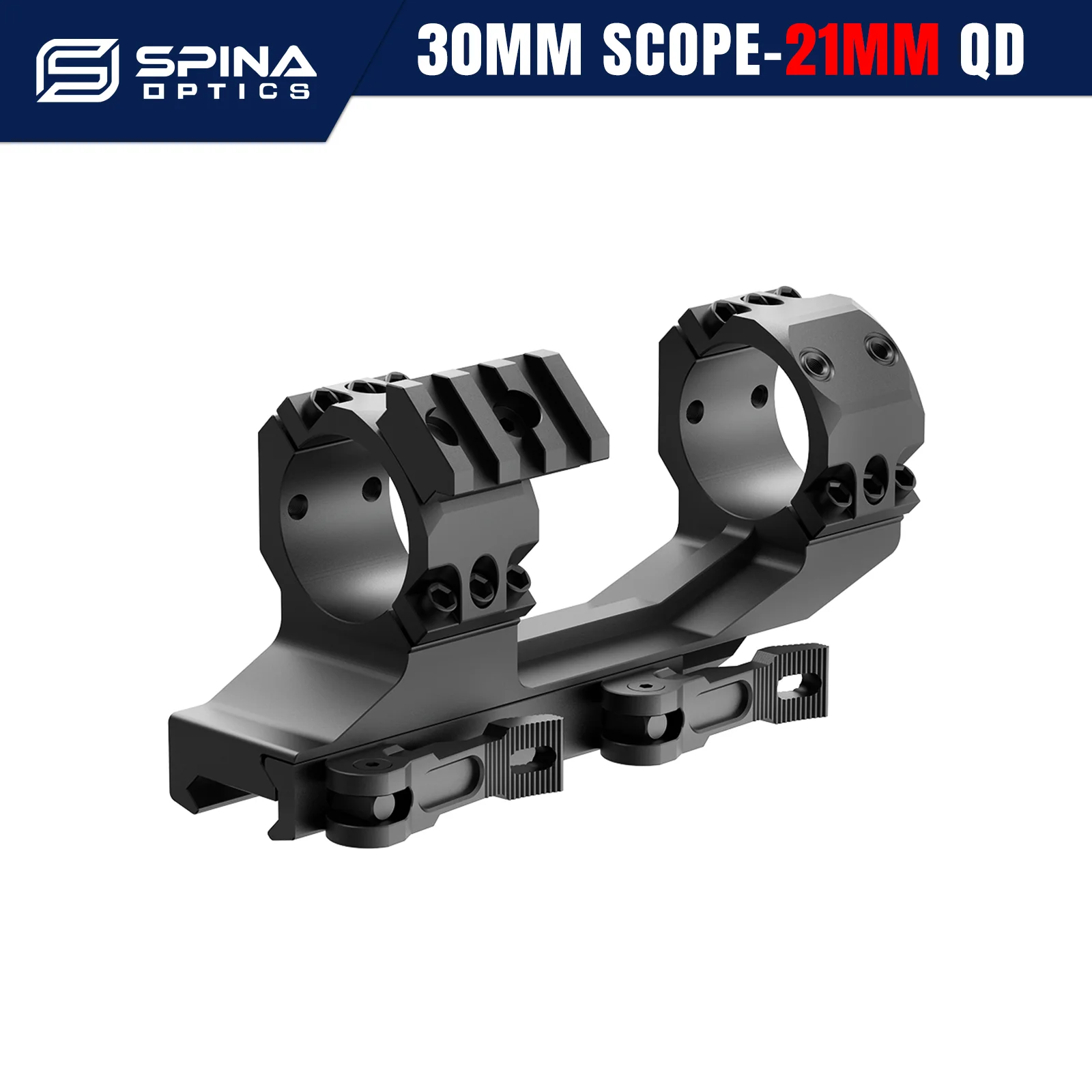 SPINA OPTICS 30mm Scope Quick-Detach Mount,38mm/1.5 inch Center Height,6screws Super Stable Fixation Tactical Mount