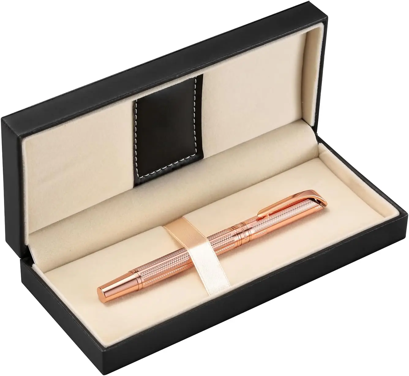 

Роскошная ручка-роллер из розового золота с черными чернилами, перезаправляемая, подарок для женщин и профессионалов