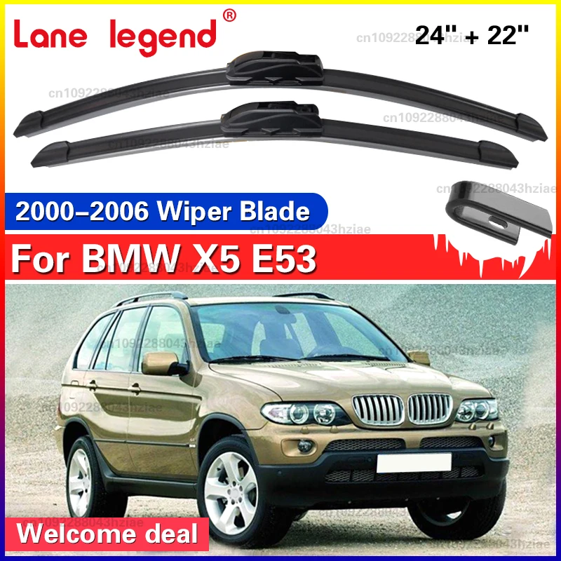 Auto Wischer Klinge Für BMW X5 E53 24 "+ 22" 2000 - 2006 Auto Windschutzscheibe Scheibenwischer Fenster waschen Fit U Haken Arme