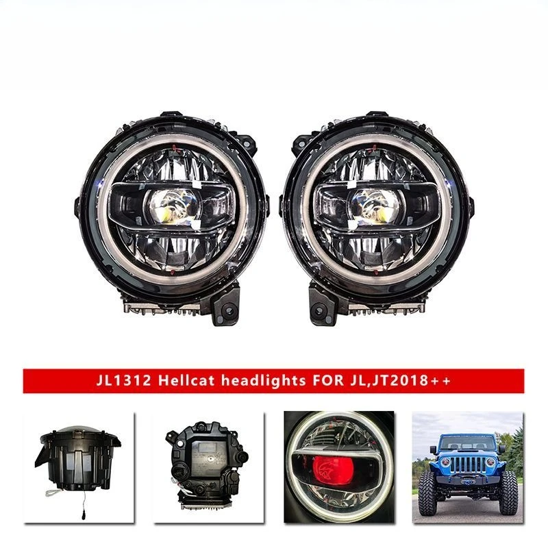 JL JT Hellcat modifizierte Scheinwerferbaugruppe mit RGB-Blende am Tag