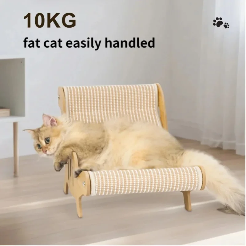 Sisal-Kratzbaum-Lounge für Katzen, wiederverwendbares, fusselfreies, kratzfestes Katzenbett für bis zu 10 kg, Mehrzweckmatte zum Krallenwetzen, Schlafen & Spielen für kleine, mittelgroße und große