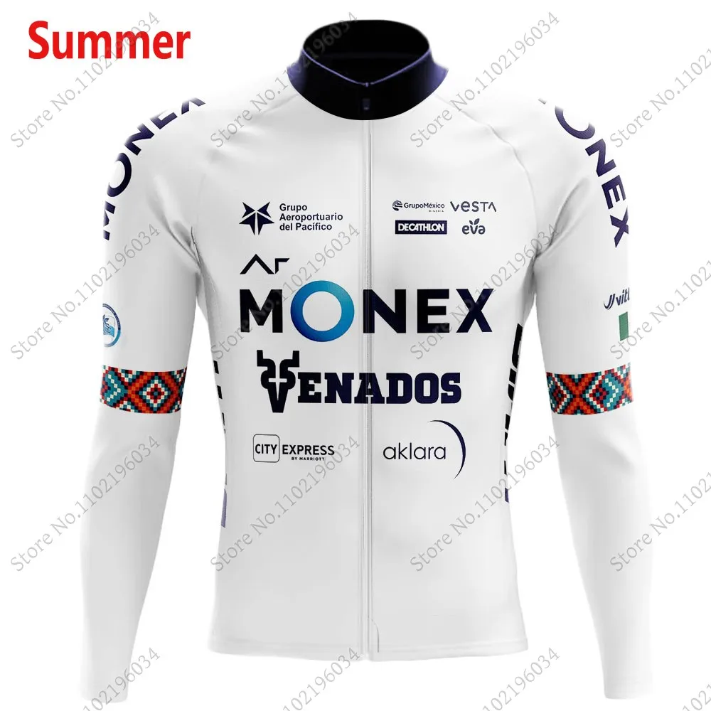 Team Race Ar-Monex 2024 Cycling Jersey Set Mexico Long Sleeve Cycling Clothing Suit Mens Long Sleeve MTB Bike Road Pants Bib