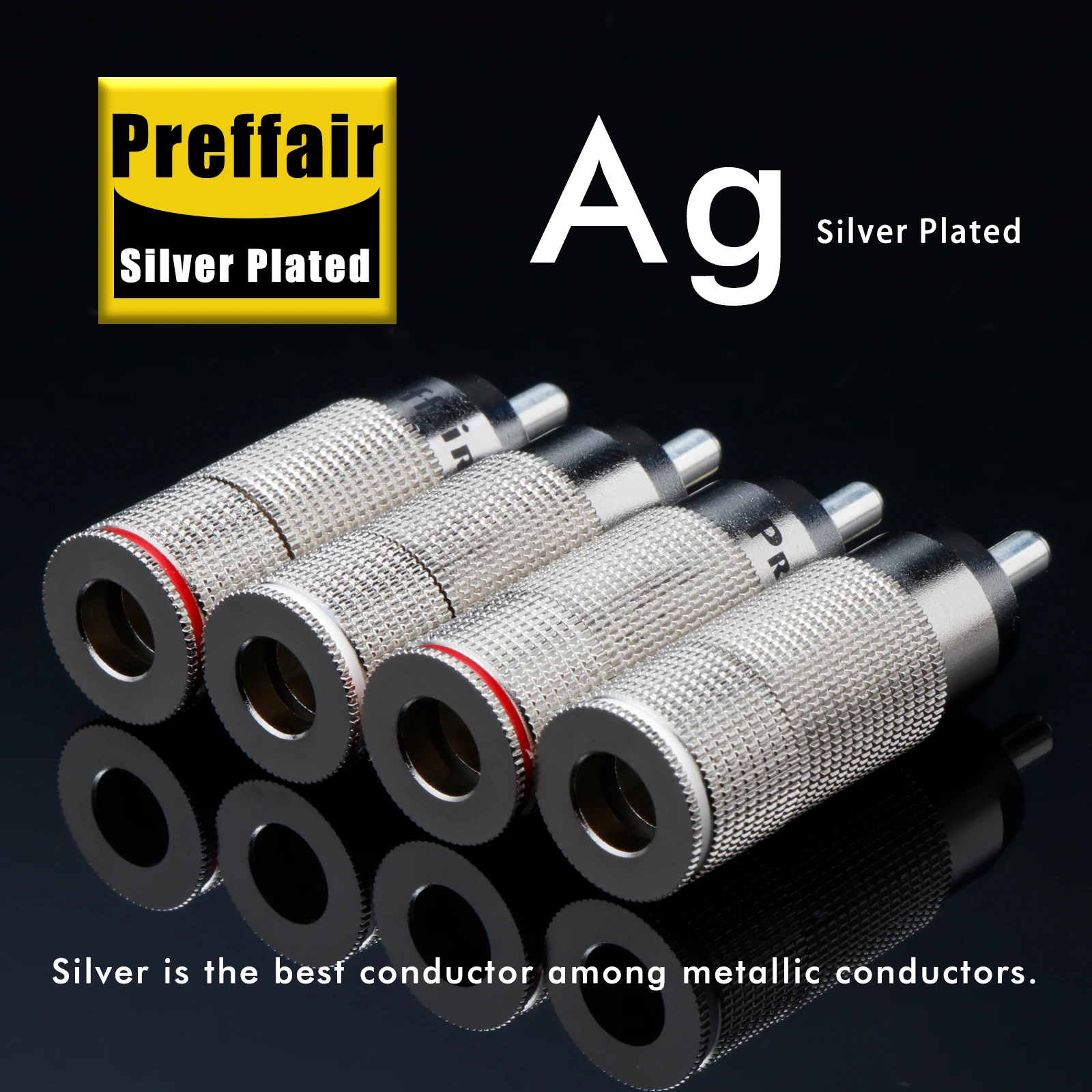 

4Pcs HiFi Audio Silver Plated RCA Lotus Plug RCA Plug Signal Line Connector 6mm