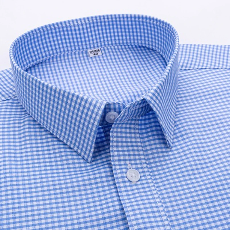 4XL Modal Plaid Solid Color Work Man Shirts Long Sleeve Formal Office White Shirt for Man Long Sleeve Slim Fit Soft Cozy Casual