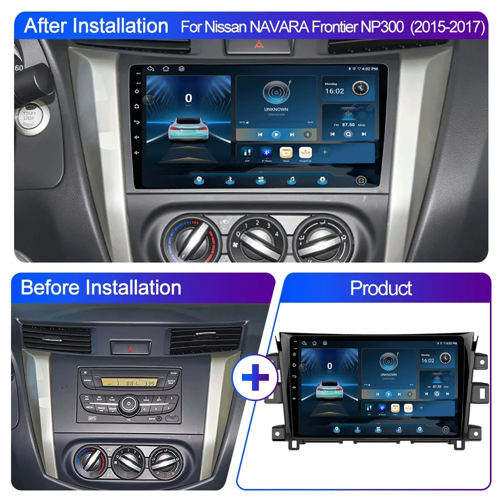 2 din Android 16 Car Radio Multimedia Video Player For Nissan NAVARA Frontier NP300 2011-2018 Stereo Carplay Autoraido GPS 4G