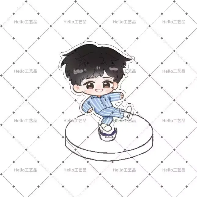 جديد/Ziyu ركلة الساق الرموز التعبيرية حقيبة الاكريليك على الوجهين ساندويتش الدورية اللوحة مكتب قلادة مجردة هدية #2