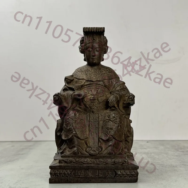 

Резная статуэтка Мазу из агарового дерева — 7,09 дюйма, скульптура из дерева Лин Монян, богиня моря, для домашнего декора и украшения буддийских храмов