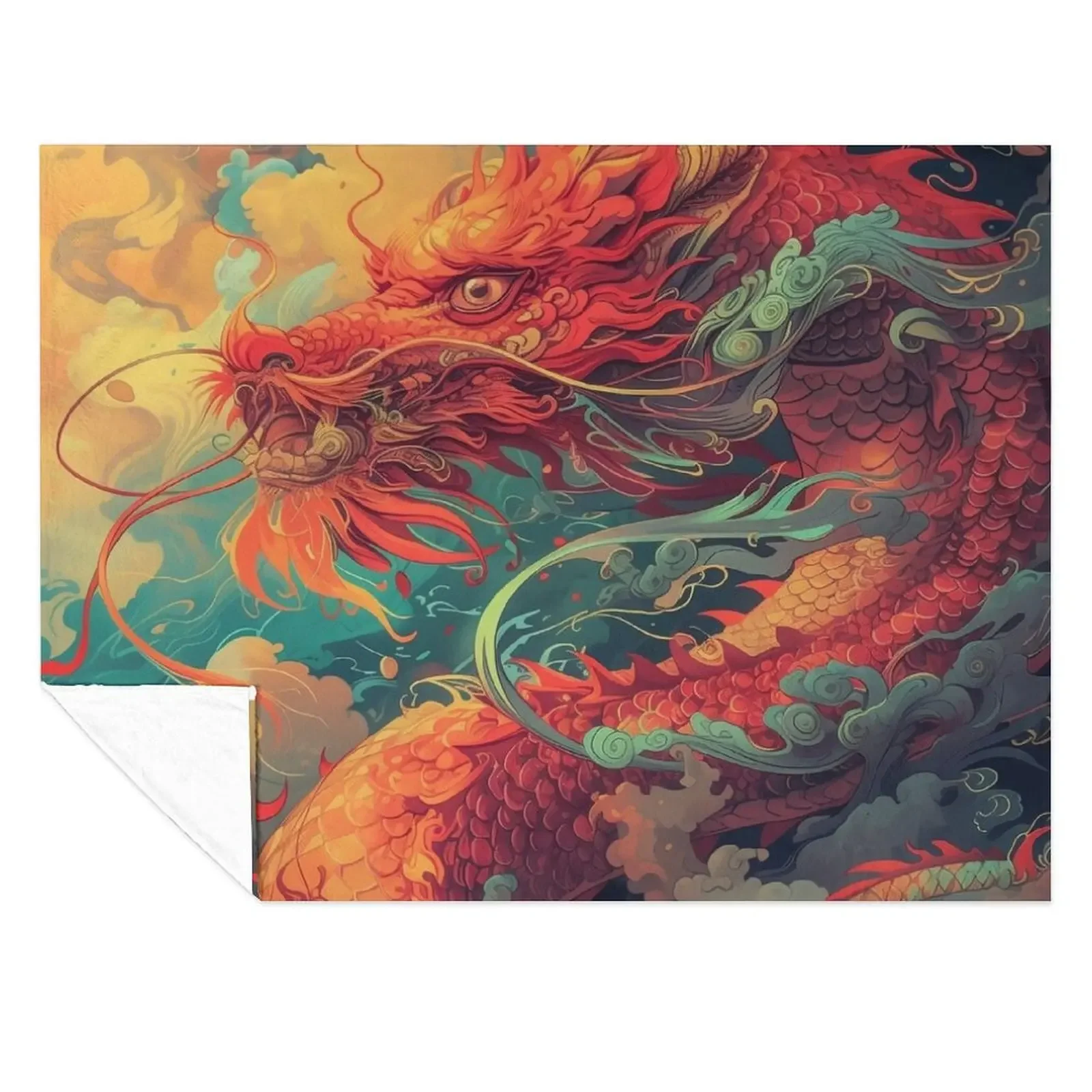 

Year of the Dragon Throw Blanket Luxury Throw Bed Vintage valentine gift ideas Blankets