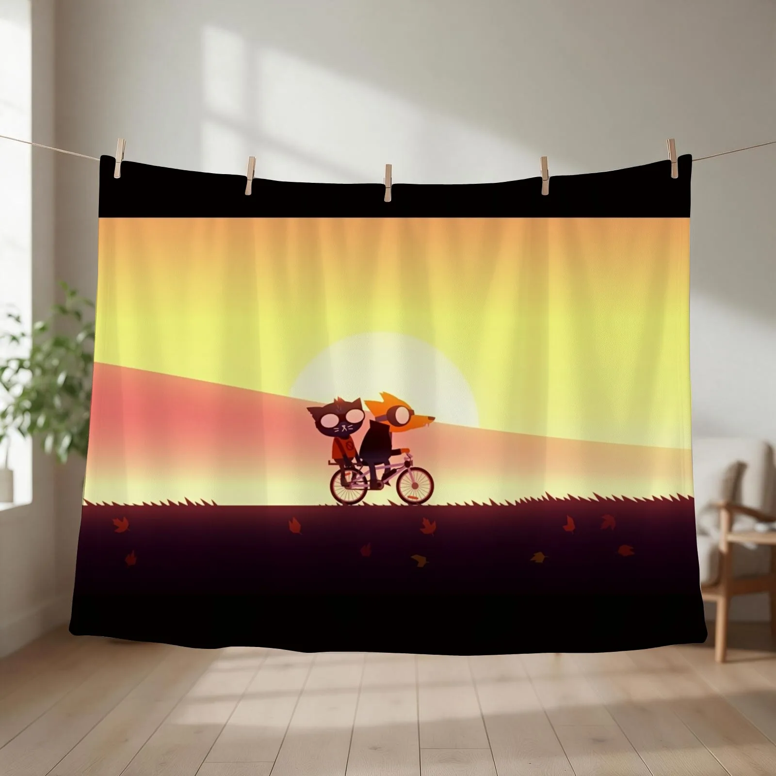 Night in the woods cycles poster HD Throw Blanket couch cozy soft plush fuzzy picnic outdoor blanket