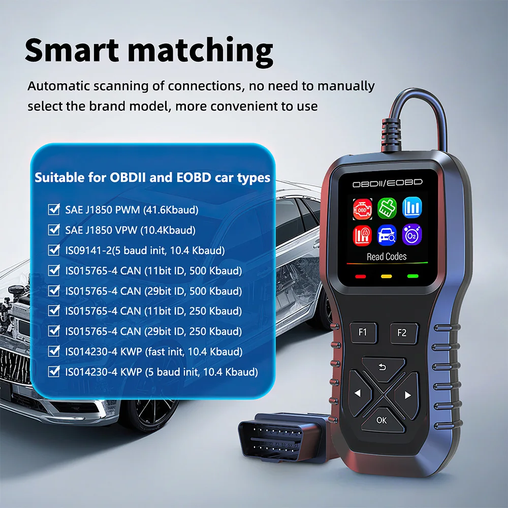 الماسح الضوئي obd2 قارئ رمز السيارة تحقق قارئ خطأ ضوء المحرك أداة مسح ضوئي تشخيصي السيارات obd ii الماسح الضوئي