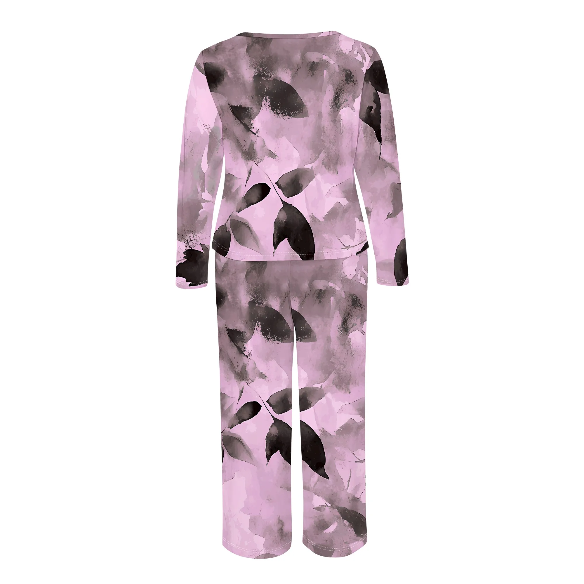 Picture 4: Plus size Women two-piece set with 3D geometric print casual loose round neck long sleeved two-piece set (pocket)