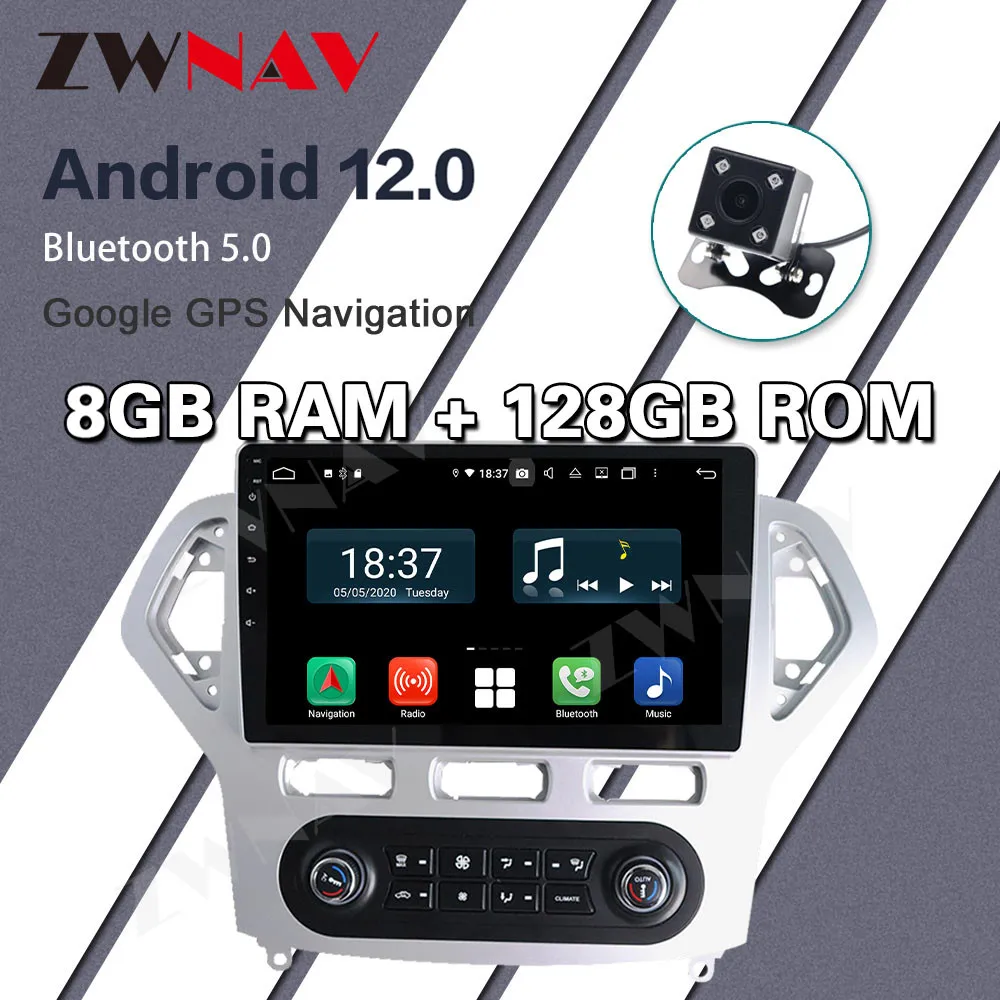 Android 12 For Ford mondeo MK4  2007-2010 Car radio player PX6 128GPS Navigation Multimedia Player Radio