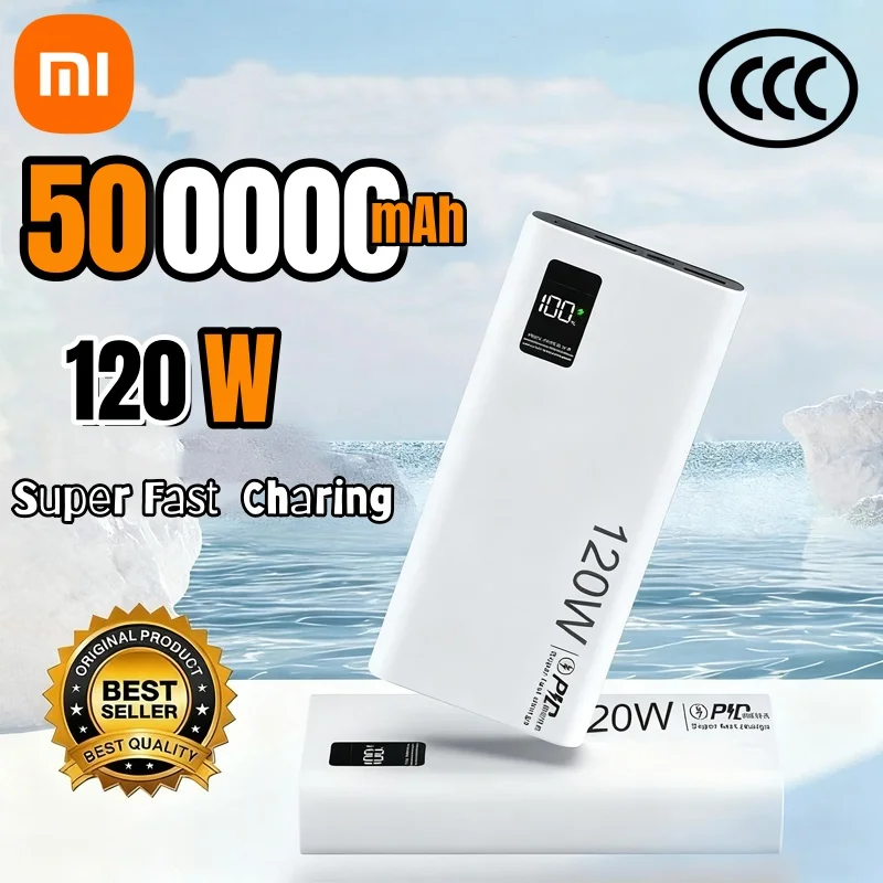 Xiaomi Power Bank 500000mAh 120W Super Fast Charging Large Capacity Battery Charging Powerbank For IPhone Huawei Samsung