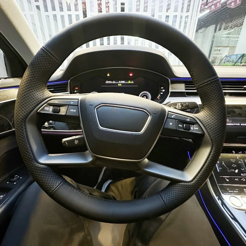 

Car Steering Wheel Cover Braid Artificial Leather For Audi A8 S8 A7 A6 A8L Etron 2021-2022 DIY Steering-Wheel Cover Wrap