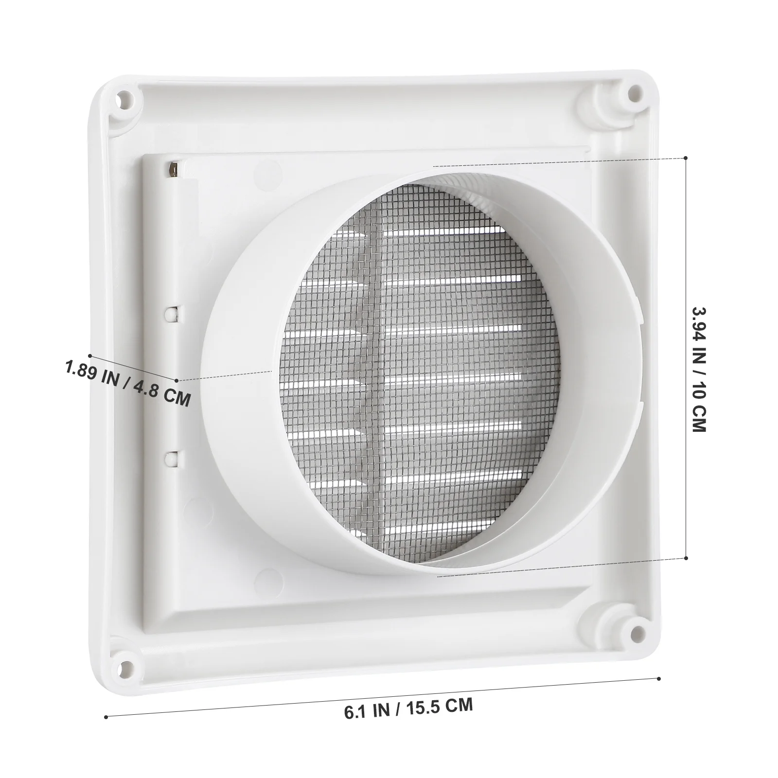 벽 천장용 화이트 플라스틱 에어컨 구멍 덮개, 내장형 방충망이 있는 환기 그릴 커버, 가정 사무실 욕실용
