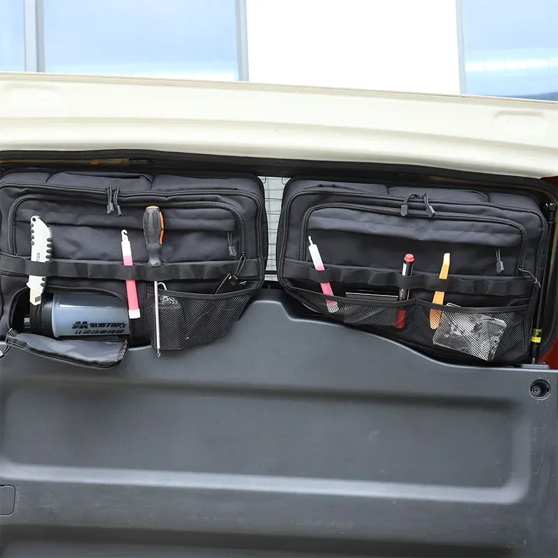 

For Toyota FJ Cruiser 2007-2021 Oxford Cloth Black Car Trunk Tail Door Window Bag Tools Tidying Package Car Accessories