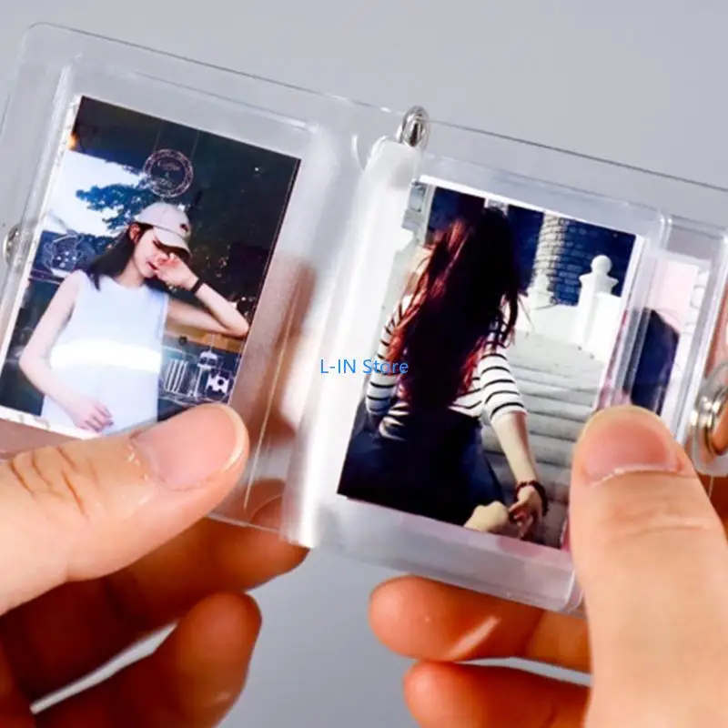 Mini маленький фотоальбом Keyring 16 карманы 1 дюйм Мгновенные картинки