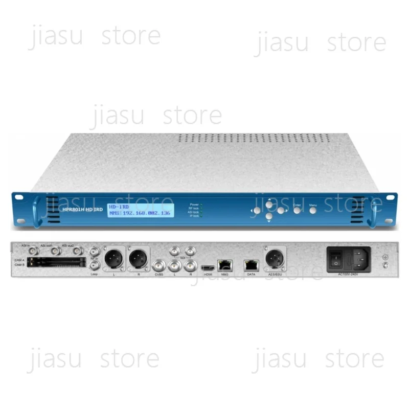 Satellite Receiver HD Cam Ird DVB-S/S2 Tuner to CVBS/HD-MI/SD/HD/AES/EBU Output H.265/H.264 BISS Decoder