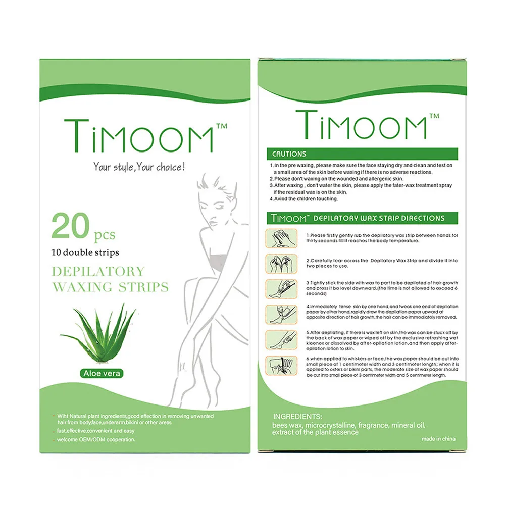 

20Pcs Disposable Hair Removal Wax Strips Non-Woven Fabric Double-Sided Strong Adhesive Soft Flexible Depilatory Paper for Face