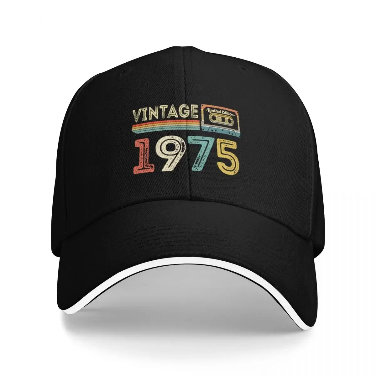 Topi Bisbol Kaset Retro Edisi Terbatas Ulang Tahun ke-48 Vintage 1975 Topi Pria Wanita untuk Jalan-jalan ke Pantai Dropshipping