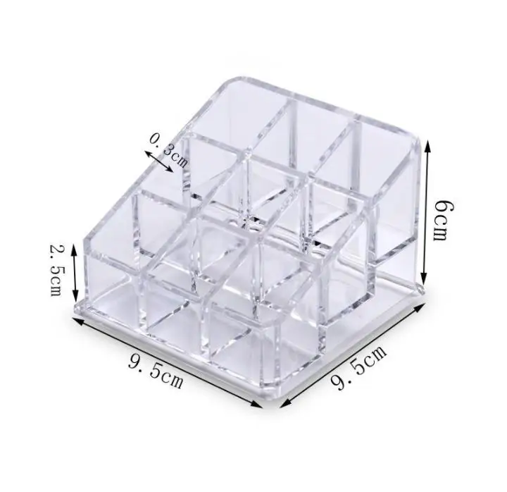 

240pcs 9 Grids Acrylic Makeup Organizer Storage Box Cosmetic Lipstick Jewelry Case Display Stand Make Up Tools Brush Holder SN