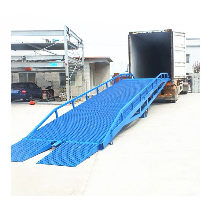 Warehouse Hydraulic Mobile Adjustable Leveling Forklift Truck Ramp Container Cargo Loading Unloading Bridge Yard Dock Ramp