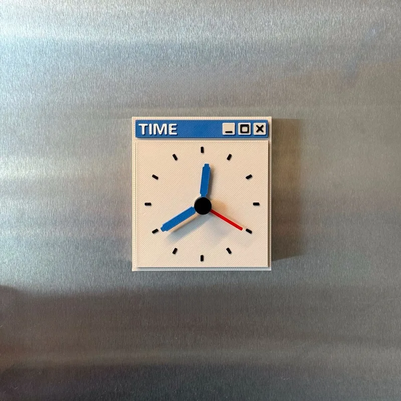 Clock magnetic attraction niche creative 3D printing Y2K retro feelings 9598xp system pop-up window refrigerator sticker
