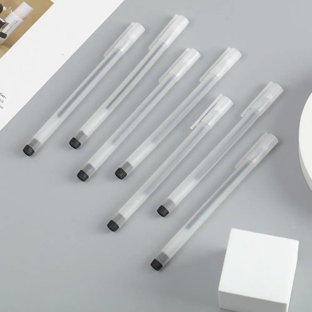 

10 Pcs 10pcs/set 0.5mm Neutral Gel Pen Writing Smoothly Black Ink Signature Pen Plastic Simple Writing Pen Stationery