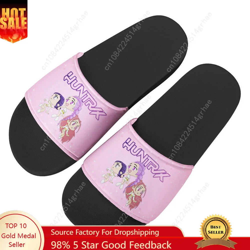 

KPop Demon Hunters Sandals Home Slipper Water Shoes Mens Womans Teenagers Sandal Bathroom Beach Pool Custom Made Summer Slippers